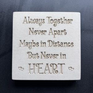 Crushed Marble 'Always Together, Never Apart' sign