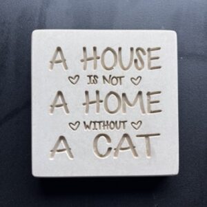 Crushed Marble 'Home/ Cat' sign