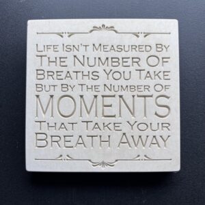 Crushed Marble 'Life Measured' sign
