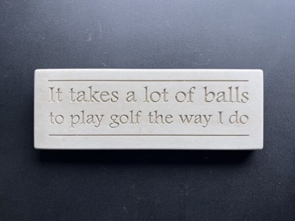 Crushed Marble 'Golf Balls' sign